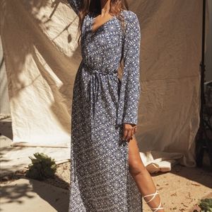 Lulu's Mandala Daydream Blue Print Maxi Dress